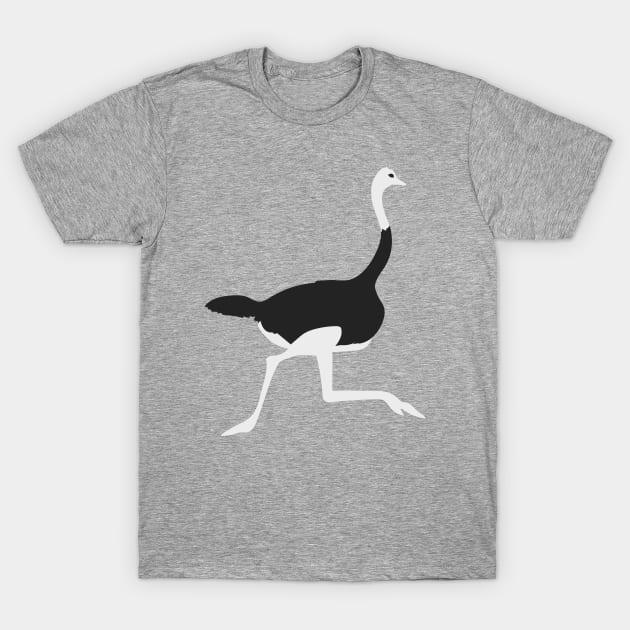 Ostrich running grey T-Shirt by Jenmag